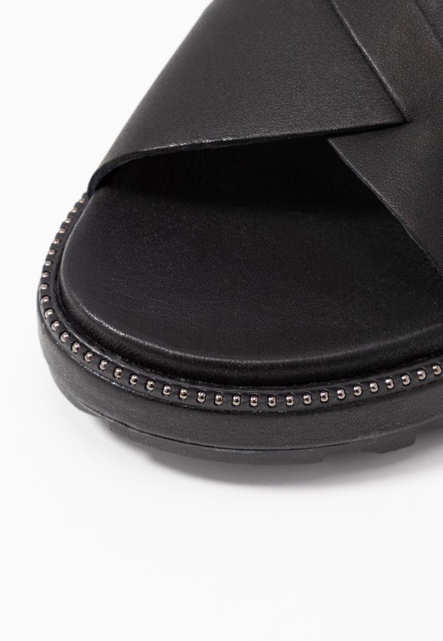 Black Roaming Criss Cross Slide Mules Sorel Australia