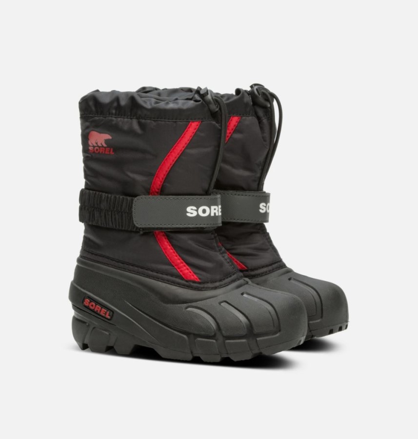Black-Bright Red Sorel Australia Children's Flurry Boot