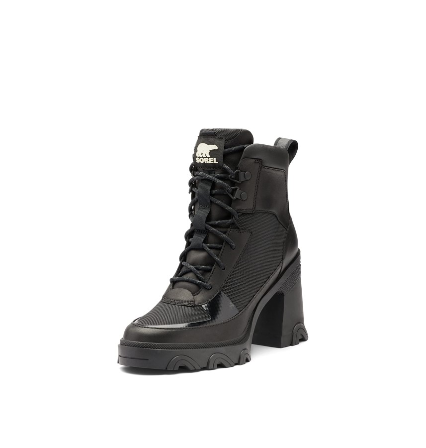 Black-Chalk Women's Brex Heel Lace Boot Waterproof Leather Rain Boot Sorel Australia