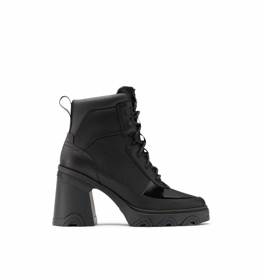 Black-Chalk Women's Brex Heel Lace Boot Waterproof Leather Rain Boot Sorel Australia