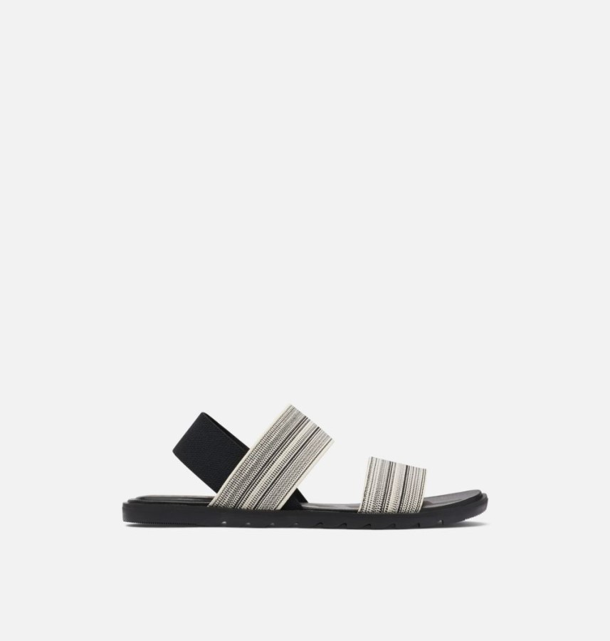 Black-Chalk Womens Ella Ii Two Strap Sandal Sorel Australia
