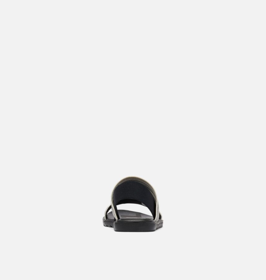 Black-Chalk Womens Ella Ii Two Strap Sandal Sorel Australia