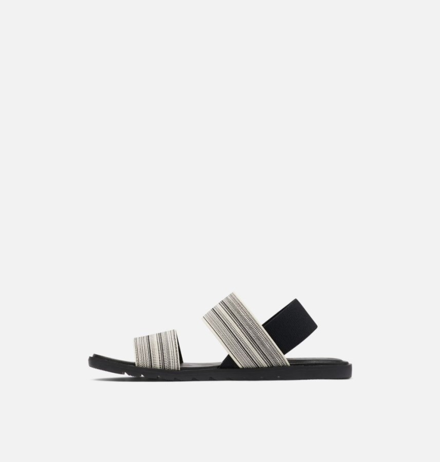 Black-Chalk Womens Ella Ii Two Strap Sandal Sorel Australia