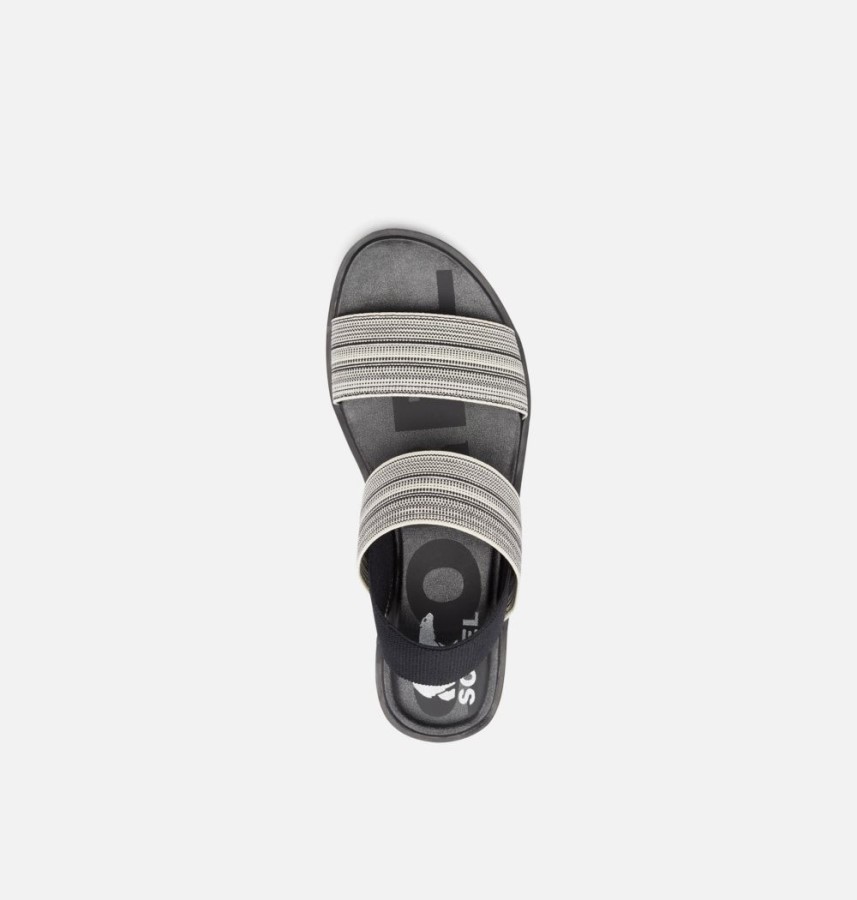 Black-Chalk Womens Ella Ii Two Strap Sandal Sorel Australia