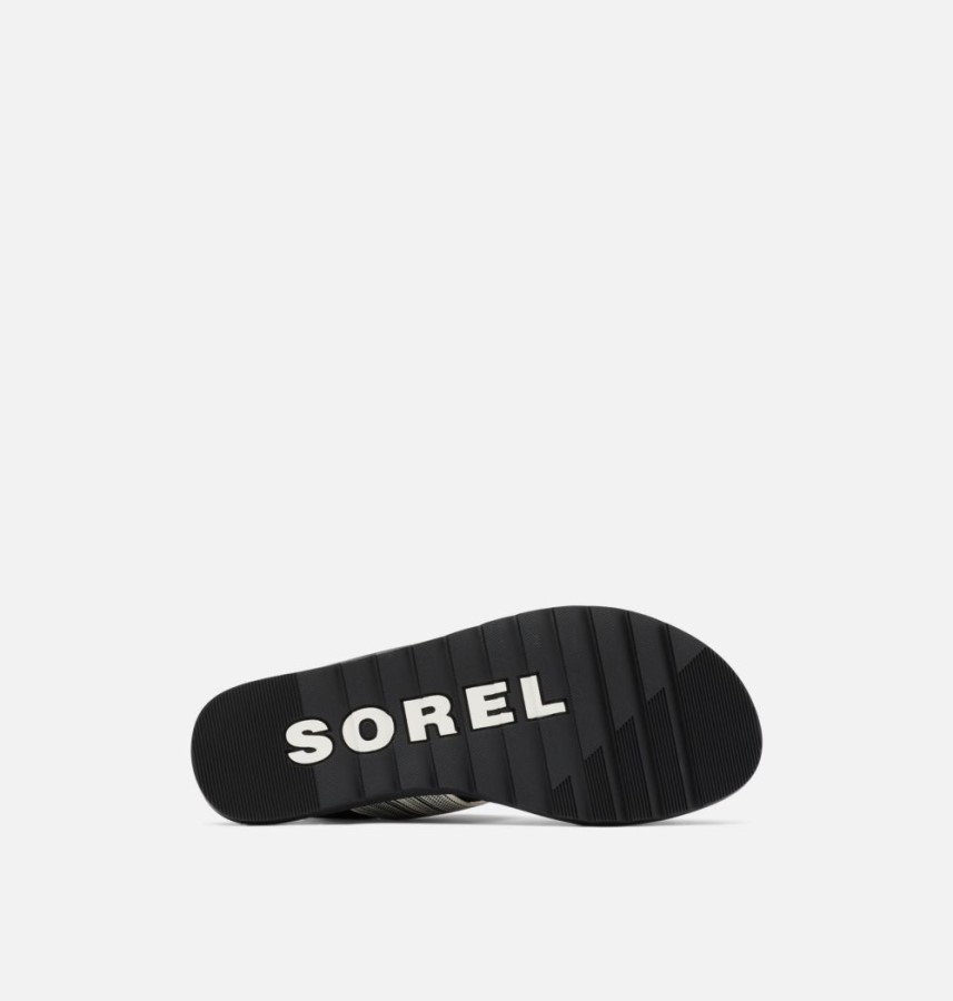 Black-Chalk Womens Ella Ii Two Strap Sandal Sorel Australia