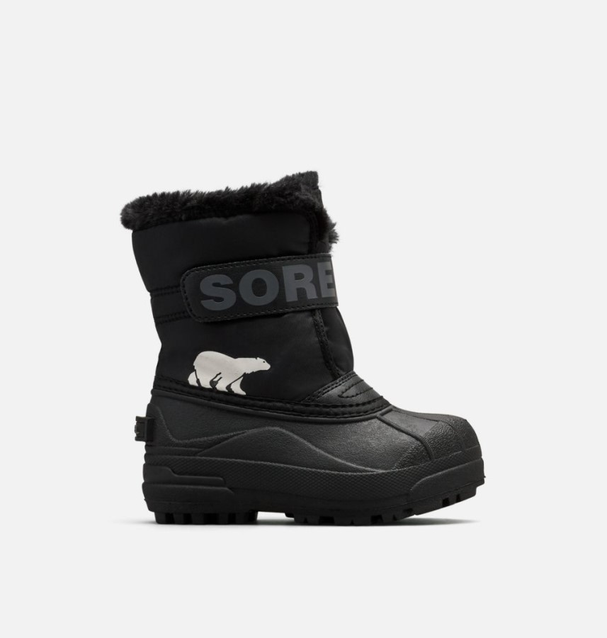Black-Charcoal Children's Snow Commander Boot Sorel Australia