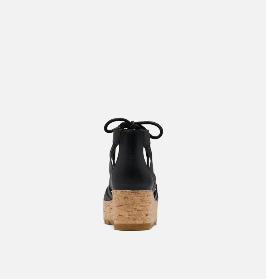 Black-Gum 2 Women's Cameron Flatform Lace Wedge Sandal Sorel Australia