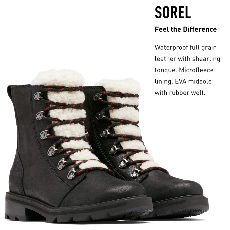 Black Nocturnal Red Women's Lennox Lace Rain Boot Waterproof Leather Boots Sorel Australia