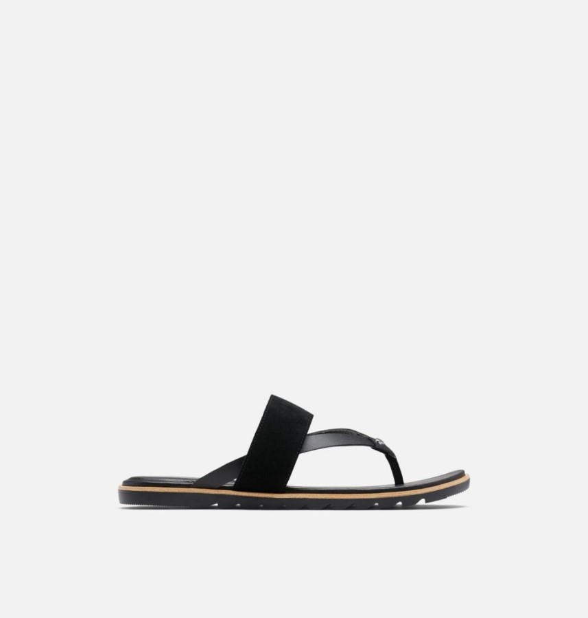 Black-Sea Salt Sorel Australia Women's Ella Ii Easy Flip Sandal