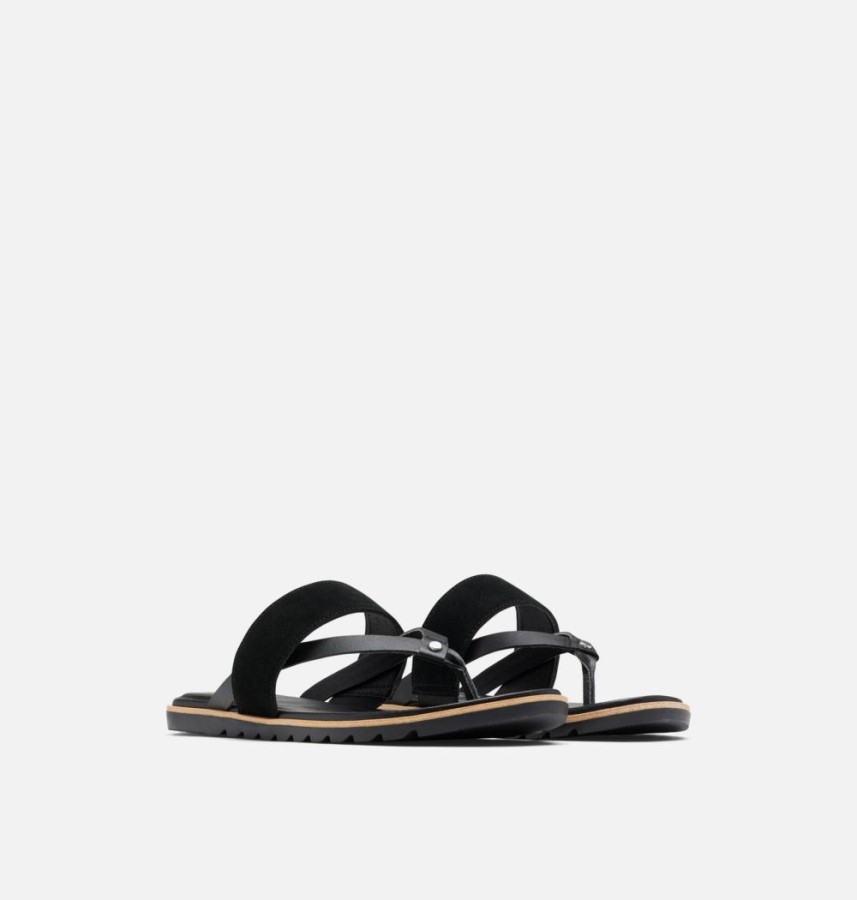 Black-Sea Salt Sorel Australia Women's Ella Ii Easy Flip Sandal