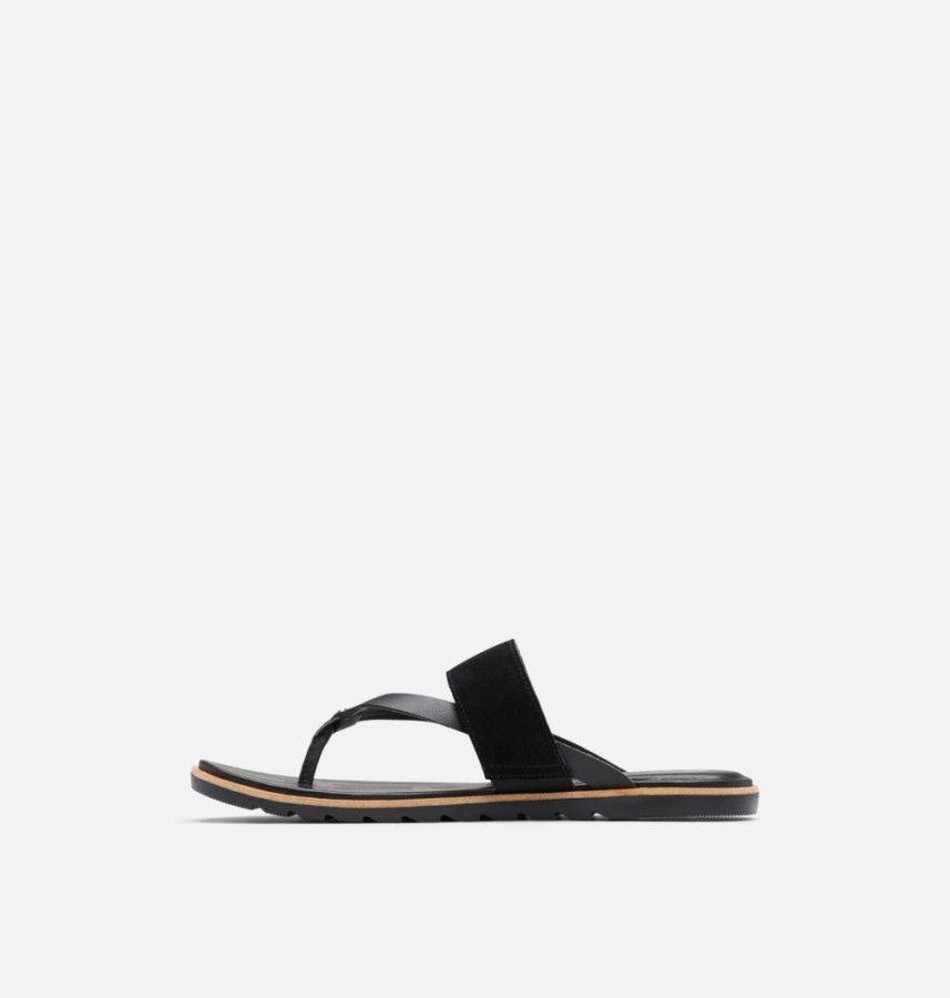Black-Sea Salt Sorel Australia Women's Ella Ii Easy Flip Sandal