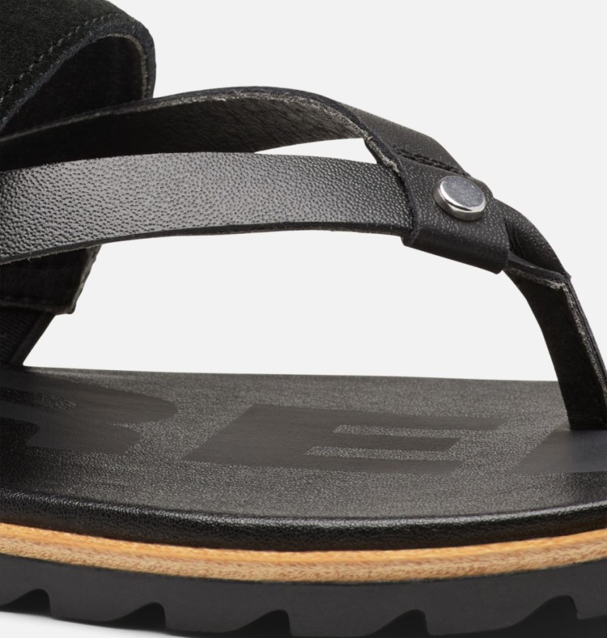 Black-Sea Salt Sorel Australia Women's Ella Ii Easy Flip Sandal