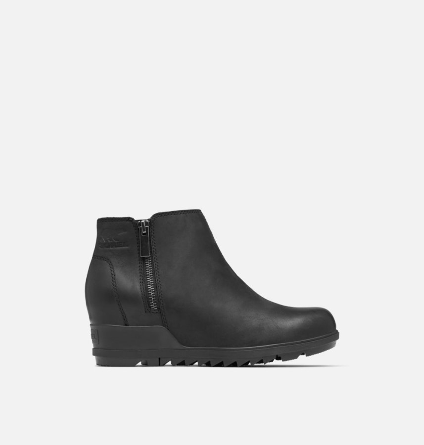 Black-Sea Salt Sorel Australia Women's Evie Zip Wedge Bootie