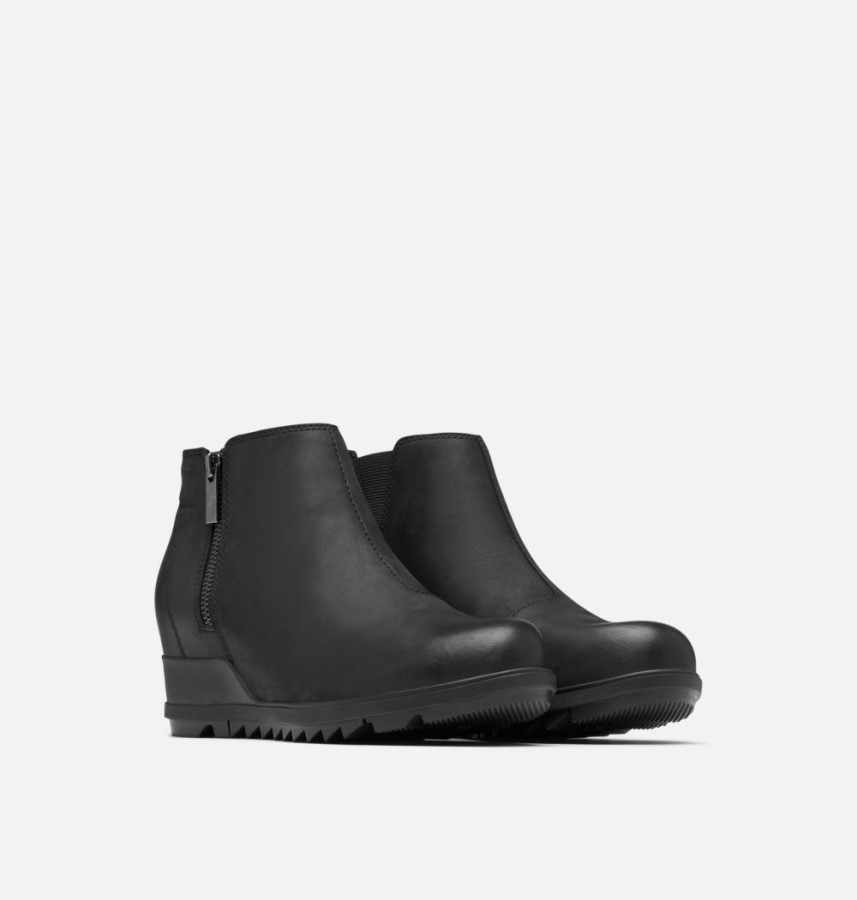 Black-Sea Salt Sorel Australia Women's Evie Zip Wedge Bootie