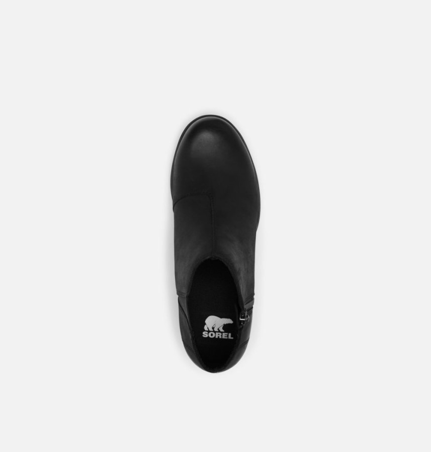 Black-Sea Salt Sorel Australia Women's Evie Zip Wedge Bootie