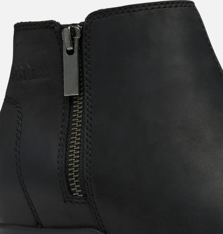 Black-Sea Salt Sorel Australia Women's Evie Zip Wedge Bootie