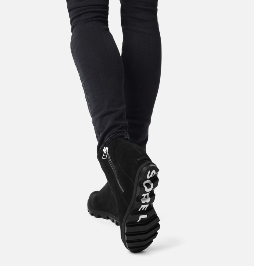 Black-Sea Salt Sorel Australia Women's Joan Of Arctic Wedge Ii Zip Bootie