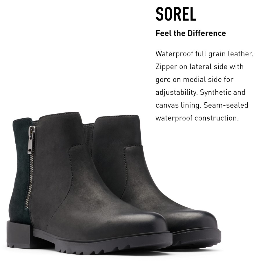 Black Sea Salt Women's Emelie Ii Zip Waterproof Boot Sorel Australia