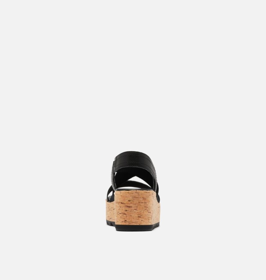 Black Sorel Australia Women's Cameron Flatform Slingback Wedge Sandal