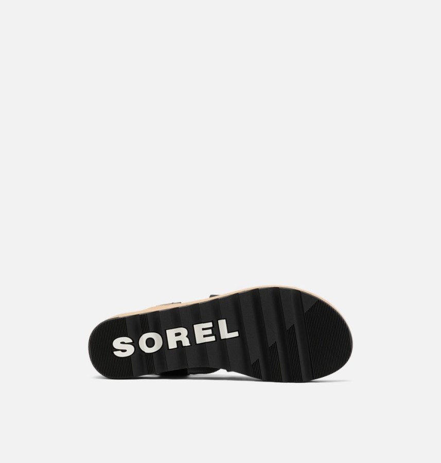 Black Sorel Australia Women's Cameron Flatform Slingback Wedge Sandal
