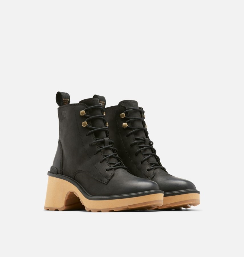 Black-Tawny Buff Sorel Australia Women's Hi-Line Heel Lace Boot