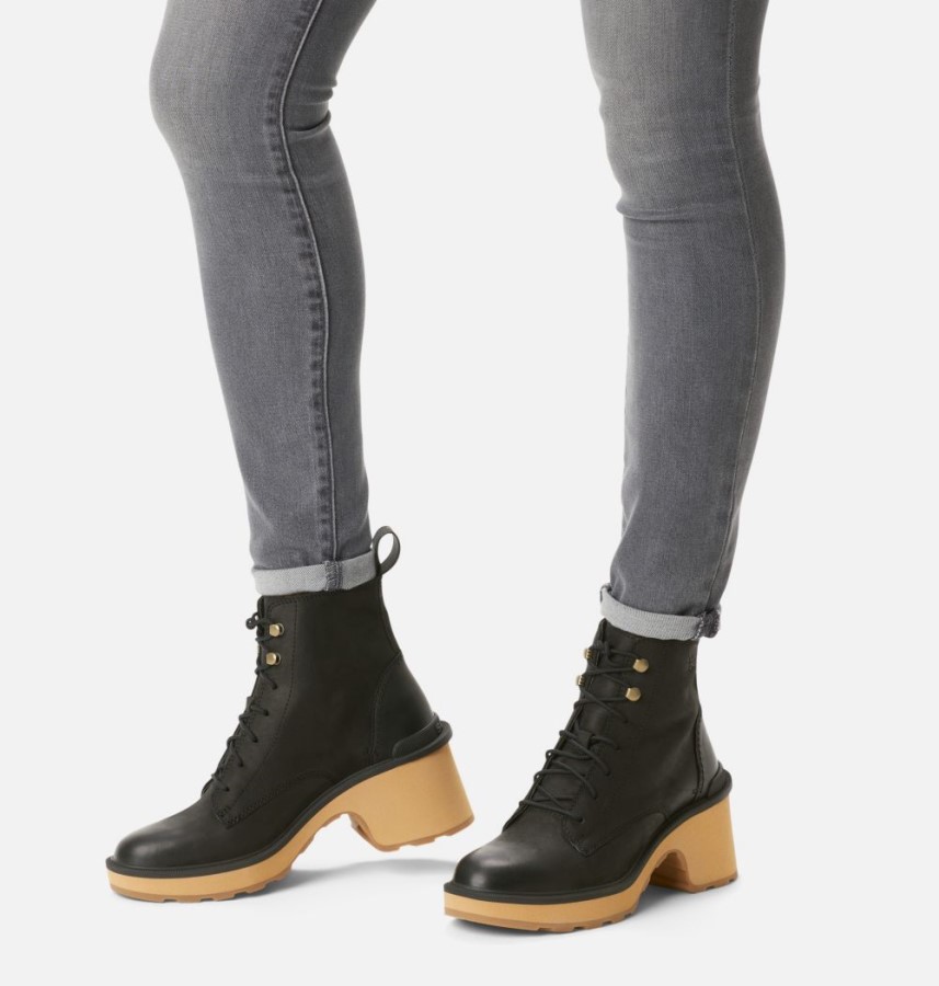 Black-Tawny Buff Sorel Australia Women's Hi-Line Heel Lace Boot
