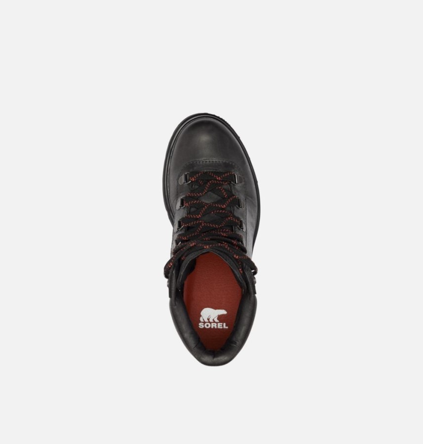 Black-Warp Red Sorel Australia Women's Lennox Hiker Stkd Waterproof Boot