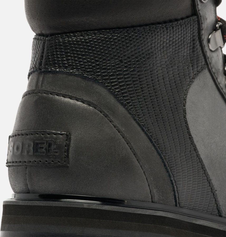 Black-Warp Red Sorel Australia Women's Lennox Hiker Stkd Waterproof Boot