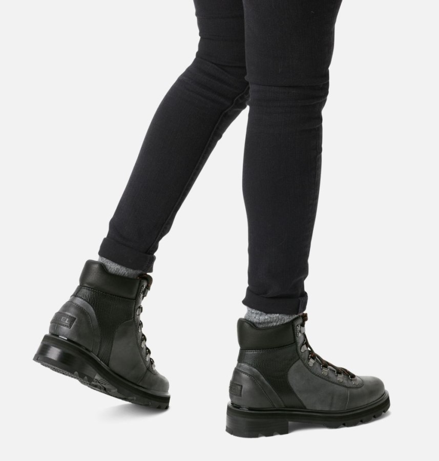 Black-Warp Red Sorel Australia Women's Lennox Hiker Stkd Waterproof Boot