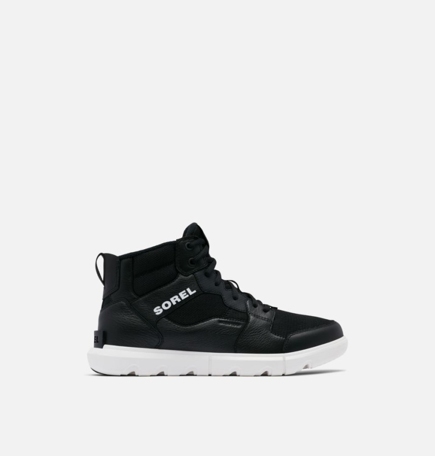 Black-White Men's Explorer Sneaker Mid Sorel Australia