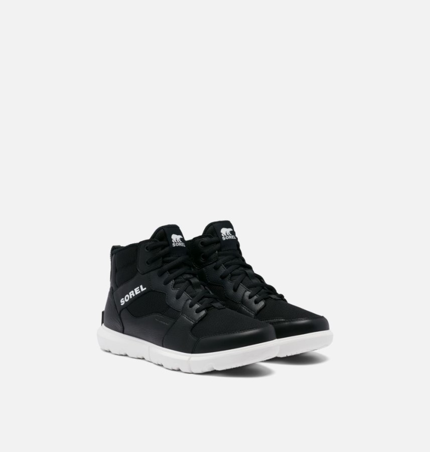 Black-White Men's Explorer Sneaker Mid Sorel Australia