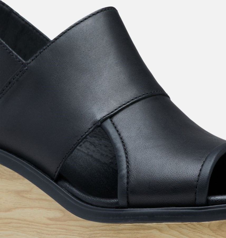 Black-White Sorel Australia Women's Joanie Iii Slingback Wedge Sandal
