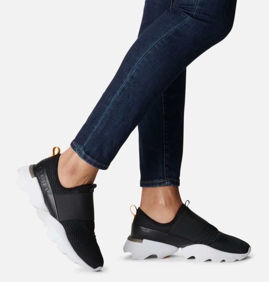 Black-White Sorel Australia Women's Kinetic Impact Strap Sneaker