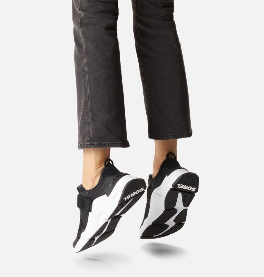 Black-White Sorel Australia Women's Kinetic Rnegd Strap Sneaker