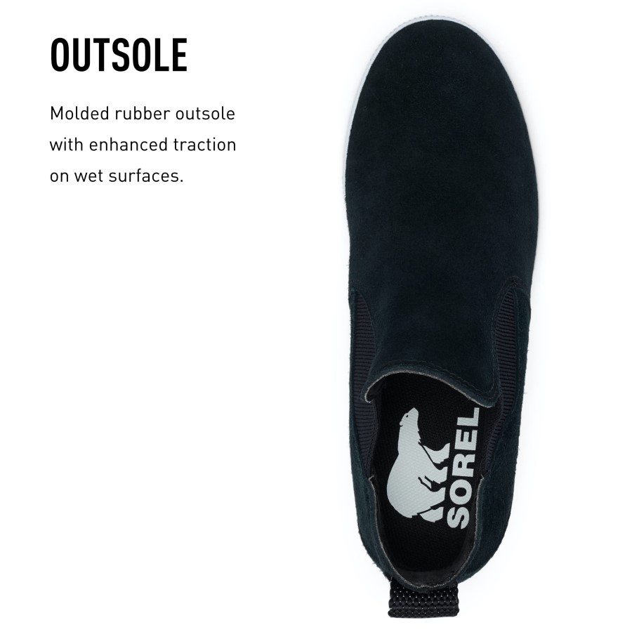 Black White Sorel Australia Women's Out 'N About Slip-On Wedge Boots