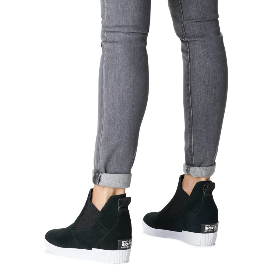 Black White Sorel Australia Women's Out 'N About Slip-On Wedge Boots