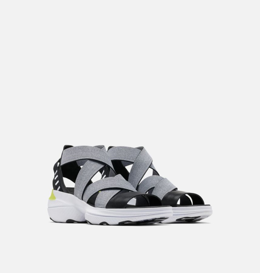 Black-White Women's Explorer Blitz Multistrap Sandal Sorel Australia