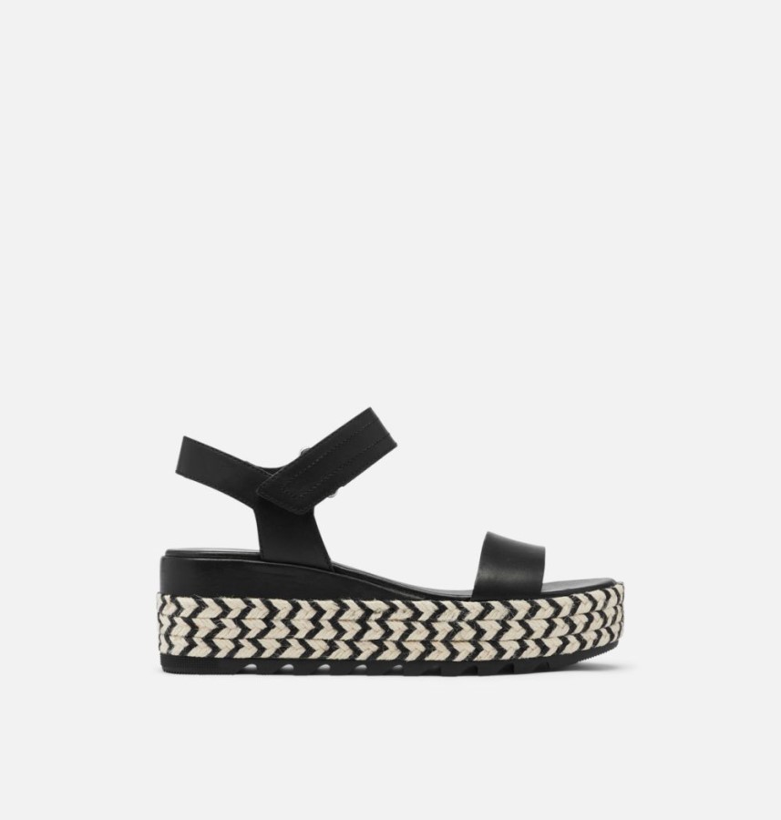 Black Women's Cameron Flatform Wedge Sandal Sorel Australia