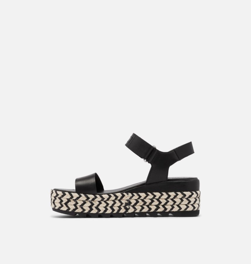 Black Women's Cameron Flatform Wedge Sandal Sorel Australia