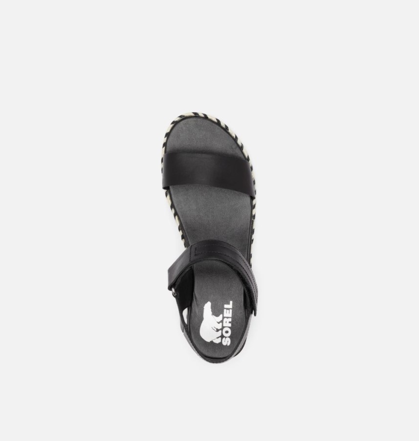 Black Women's Cameron Flatform Wedge Sandal Sorel Australia