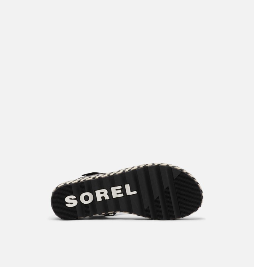 Black Women's Cameron Flatform Wedge Sandal Sorel Australia