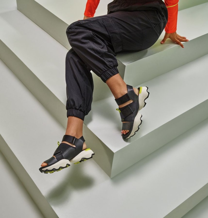 Black Women's Kinetic Impact Sporty Sandal Sorel Australia