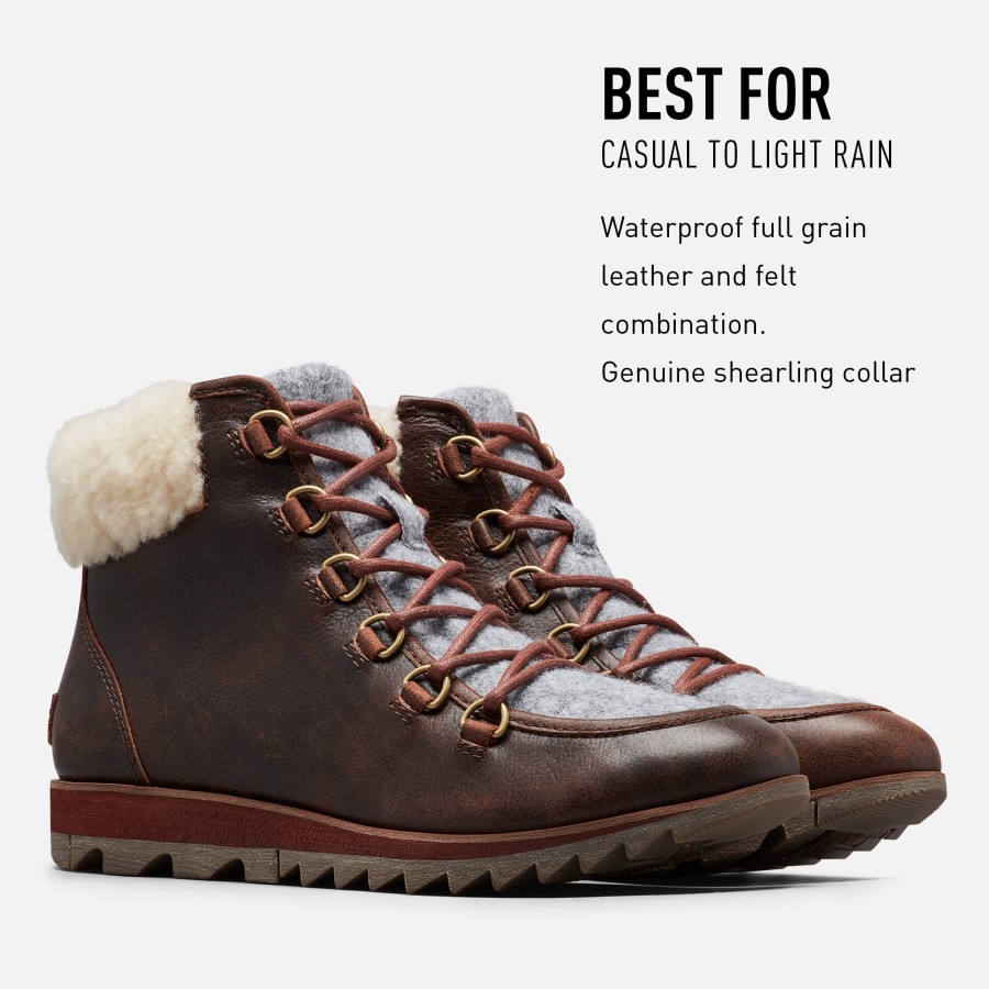 Brown Burro Sorel Australia Women's Harlow Lace Cozy Snow Boot