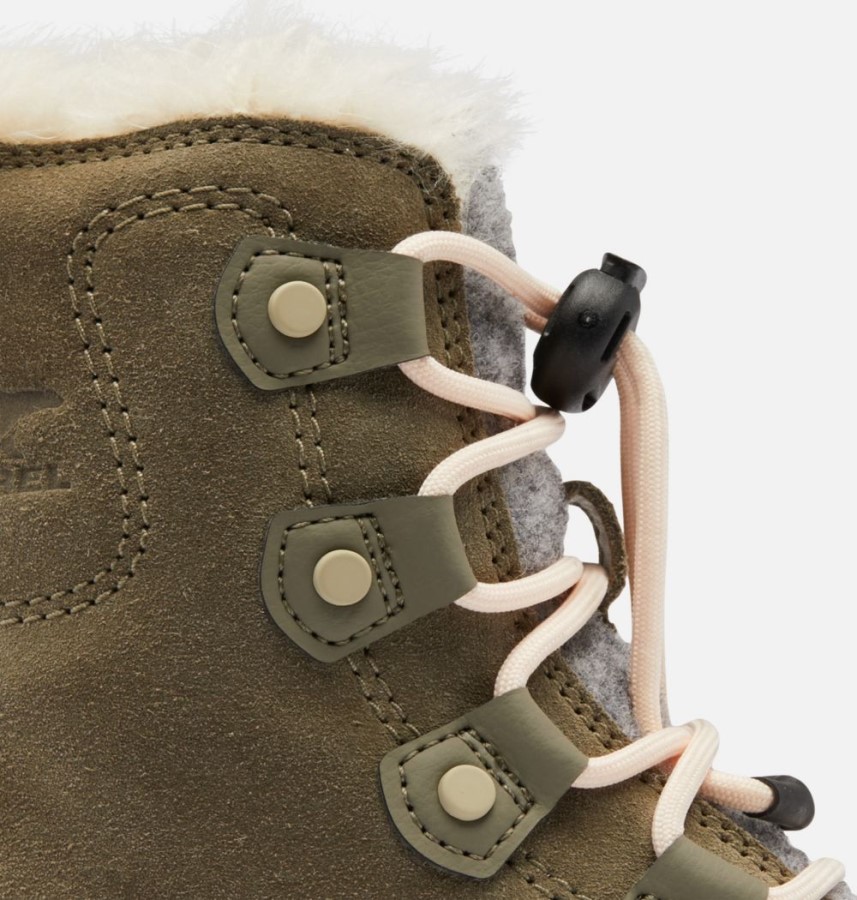 Children's Explorer Lace Boot Sorel Australia Stone Green-White Peach