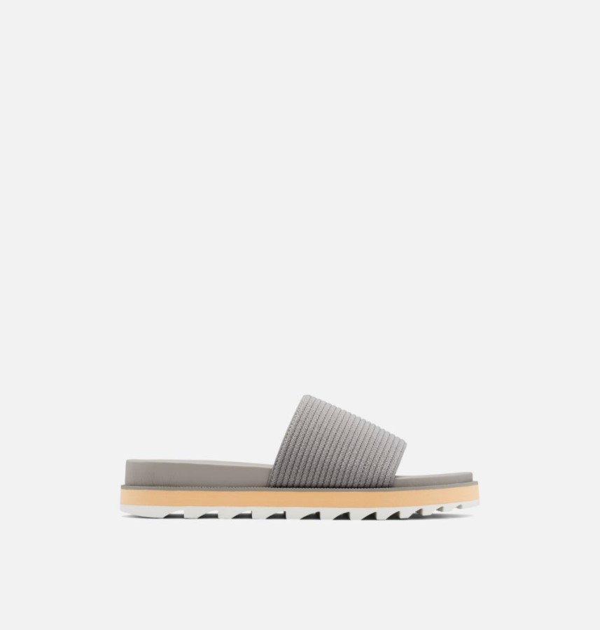 Chrome Grey-Sea Salt Women's Roaming Easy Slide Sandal Sorel Australia