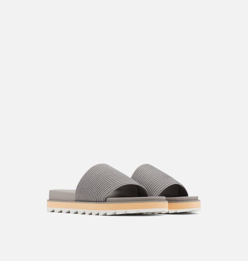 Chrome Grey-Sea Salt Women's Roaming Easy Slide Sandal Sorel Australia