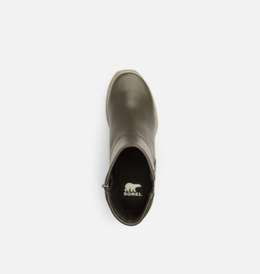 Dark Moss-Black Women's Joan Of Arctic Wedge Iii Moto Bootie Sorel Australia