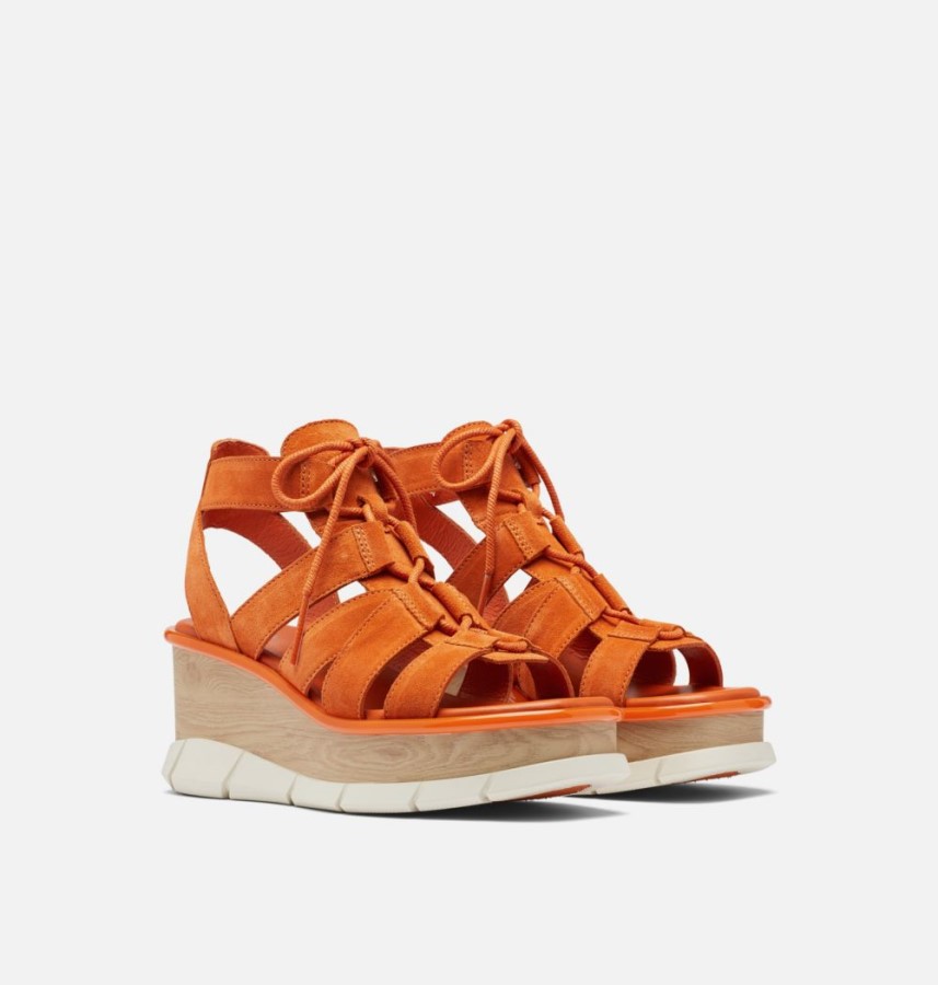 Desert Sun-Chalk Sorel Australia Women's Joanie Iii Lace-Up Wedge Sandal