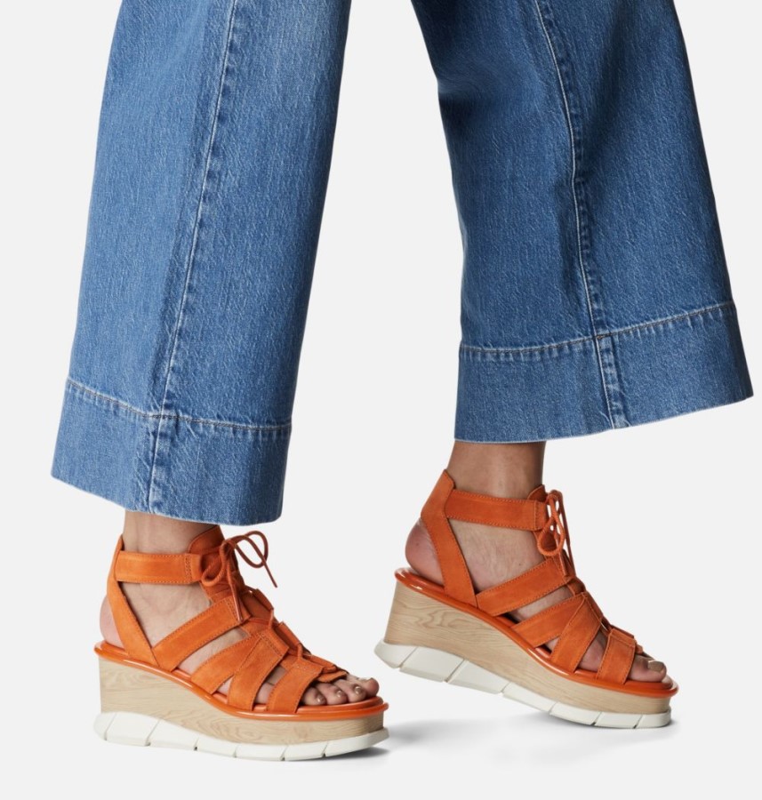 Desert Sun-Chalk Sorel Australia Women's Joanie Iii Lace-Up Wedge Sandal