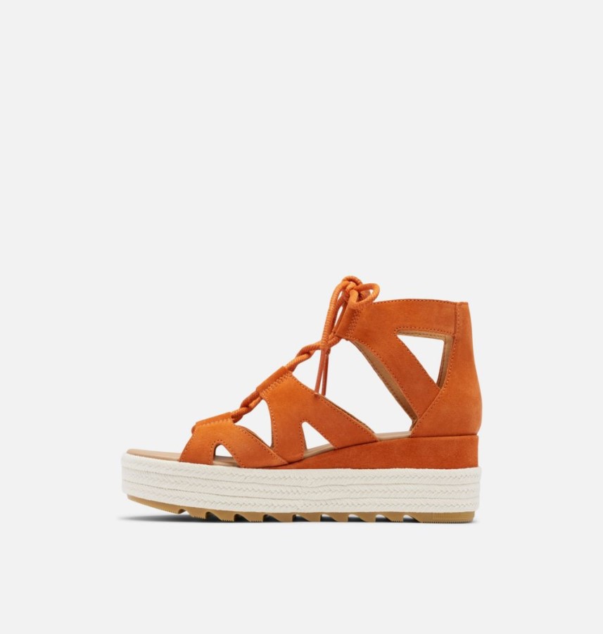 Desert Sun-Gum 17 Sorel Australia Women's Cameron Flatform Lace Wedge Sandal